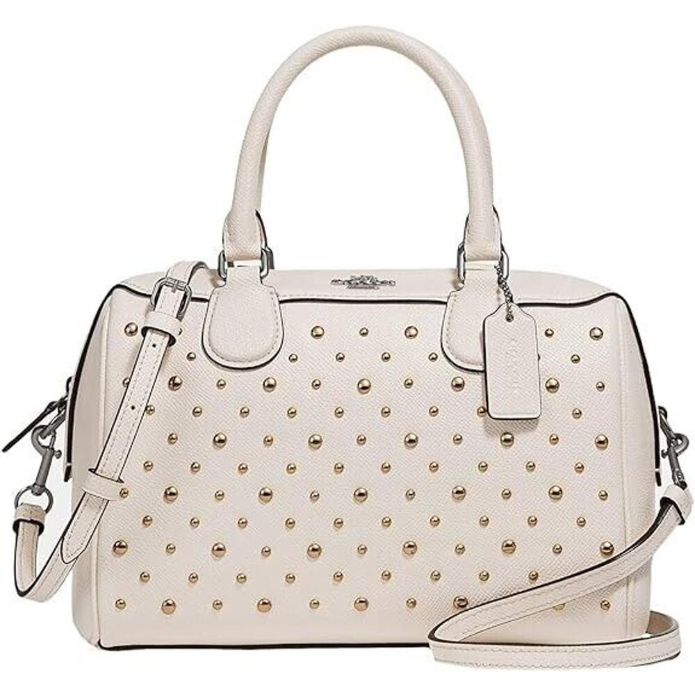 Coach All Over Rivets Crossgrain Leather Mini Bennett Satchel Crossbody Bag